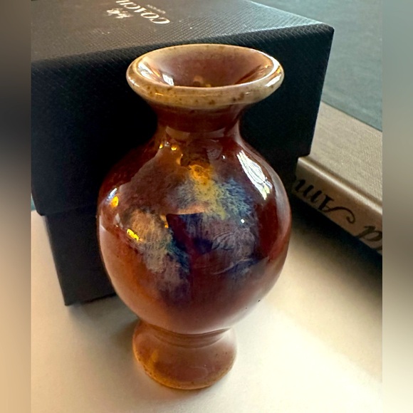 Artisan Signed Studio Pottery Bud Vase Glazed Luster Finish OOAK handmade Shino - Picture 7 of 10